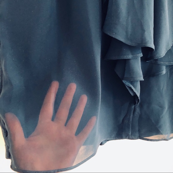 Teal New York & Company Blouse w/ Sheer Details - Picture 3 of 7